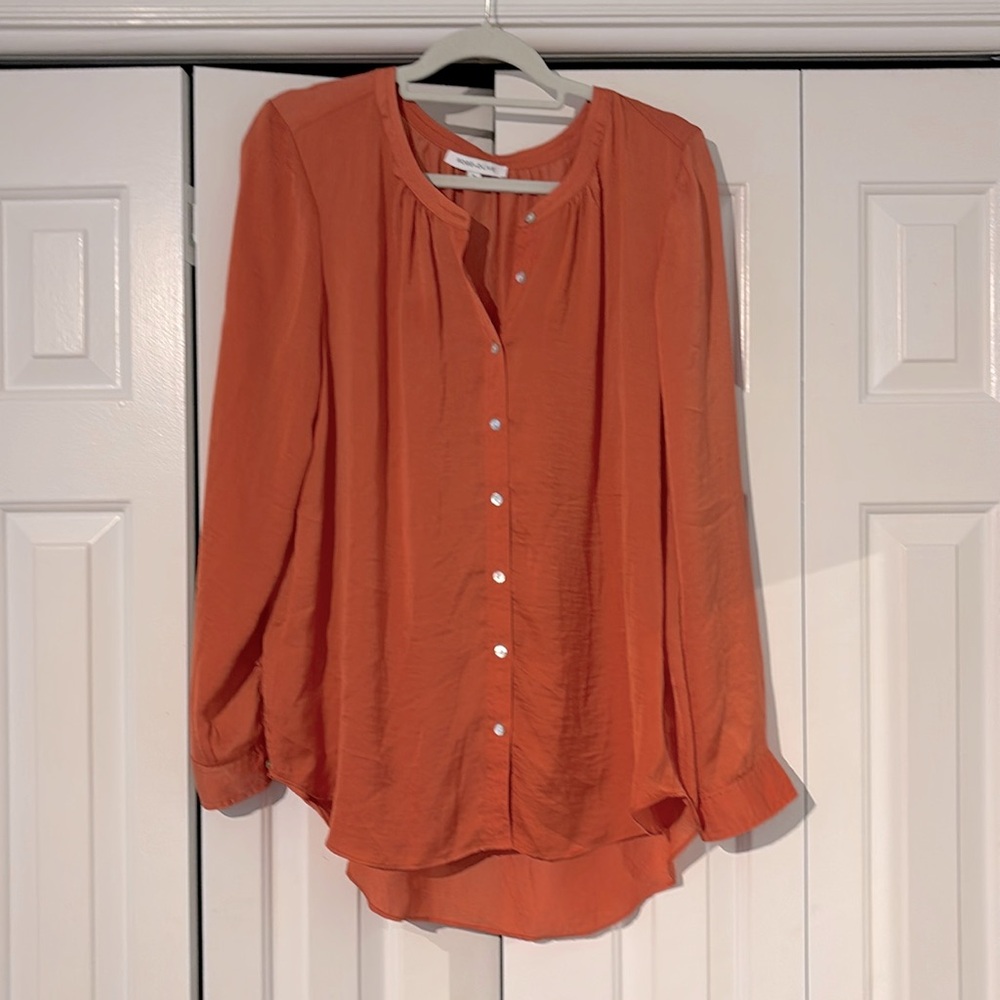 Rose and Olive button up silky blouse